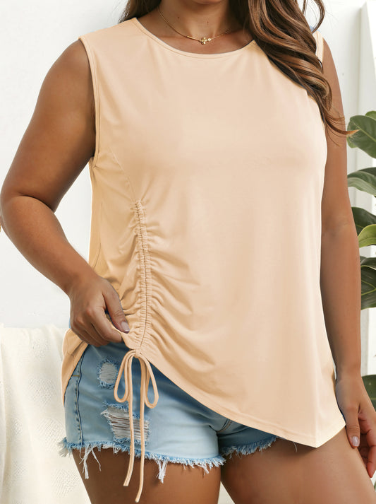Oryer Plus Size Tank Tops for Women, Round Neck Sleeveless Casual Womens Blouse Trendy Tunic Summer Shirts for Women 1X-5X