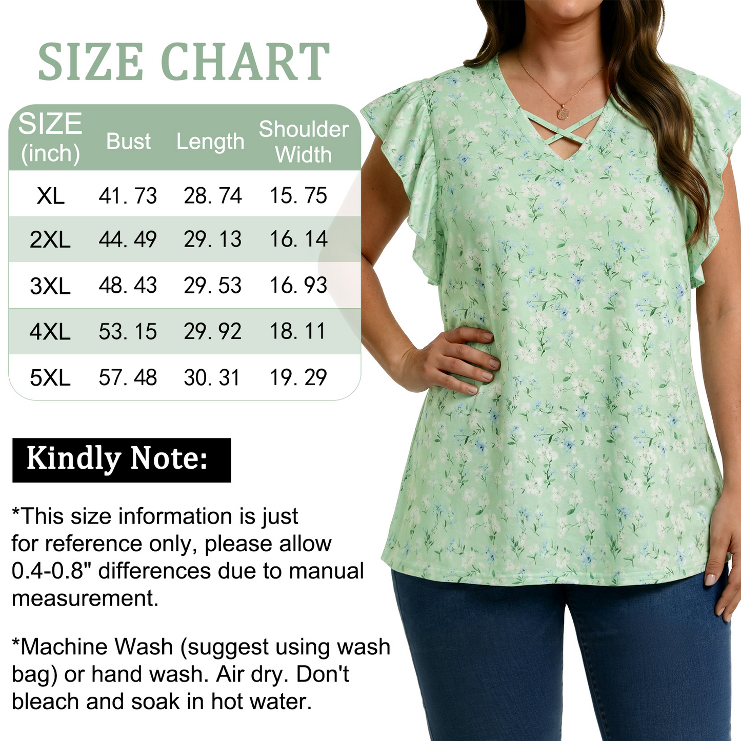 Oryer Plus Size Tank Tops for Women, V Neck Trendy Tunic Summer Shirts for Women Sleeveless Casual Womens Blouse 1X-5X
