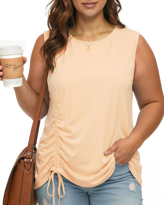 Oryer Plus Size Tank Tops for Women, Round Neck Sleeveless Casual Womens Blouse Trendy Tunic Summer Shirts for Women 1X-5X