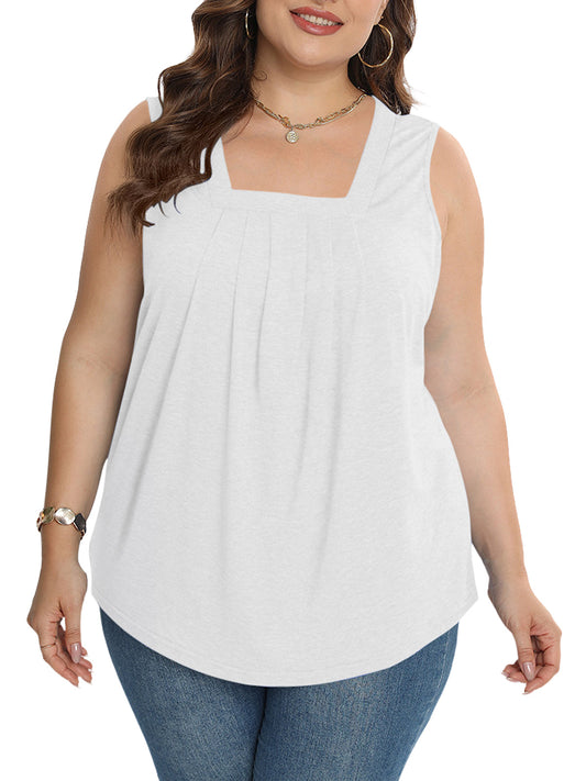 Oryer Womens Plus Size Tank Tops Sleeveless Tunic Blouses Loose Fit Tops