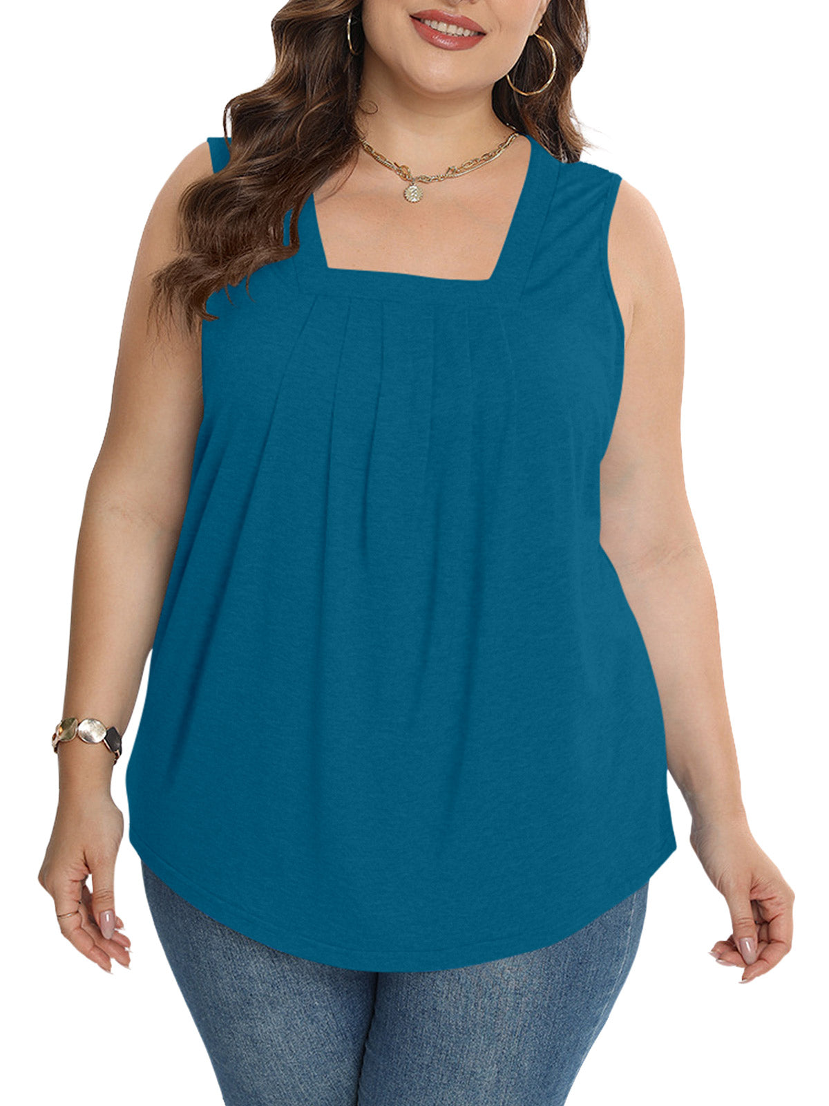 Oryer Womens Plus Size Tank Tops Sleeveless Tunic Blouses Loose Fit Tops