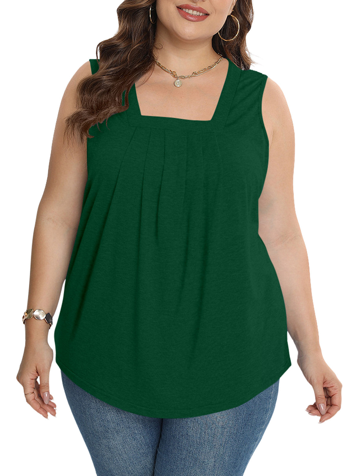 Oryer Womens Plus Size Tank Tops Sleeveless Tunic Blouses Loose Fit Tops