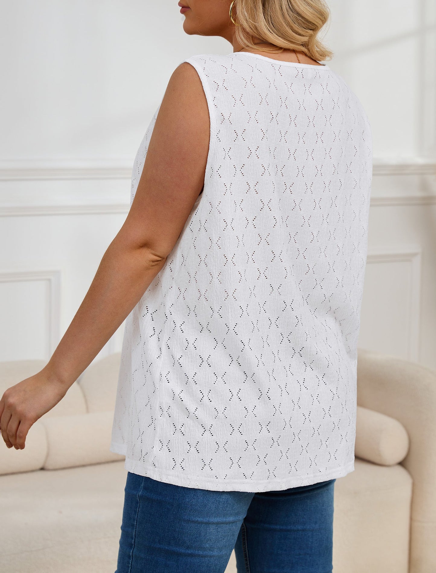Oryer Womens Plus Size Tank Tops Loose Fit Tunic Blouses Sleeveless Tops