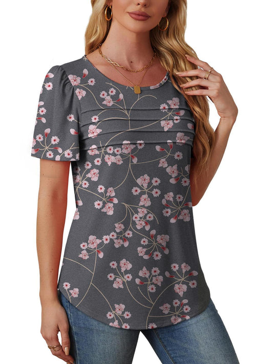 Oryer Womens T Shirts Short Sleeve Tops Dressy Casual Blouses Spring Summer Outfits