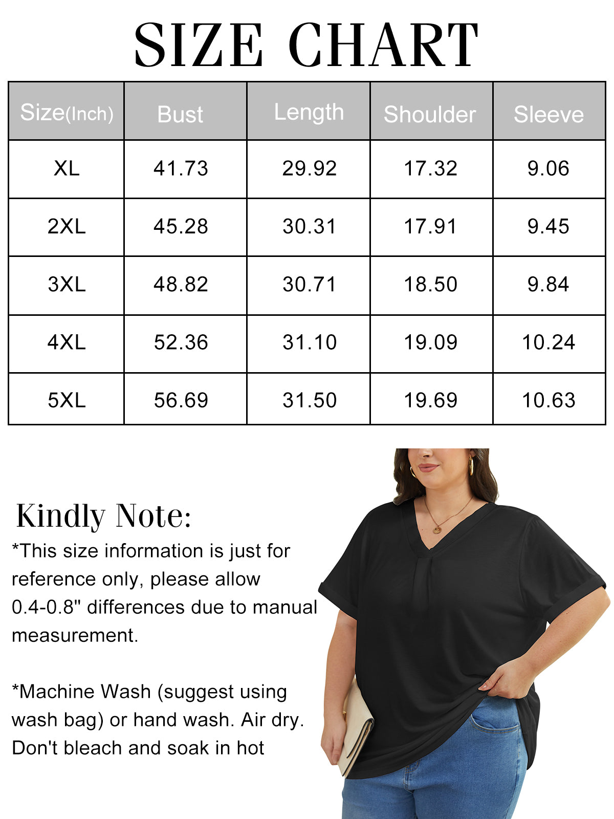 Oryer Women Plus Size Top Short Sleeve Tunic Blouses V Neck Shirts