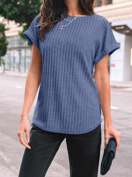 Oryer Women Shirts Summer Sweaters Short Sleeve