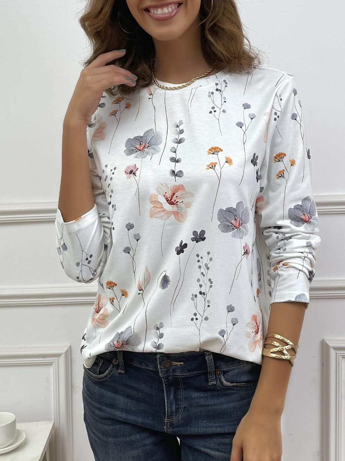 Oryer Womens Long Sleeve Tops Casual Shirts for Women