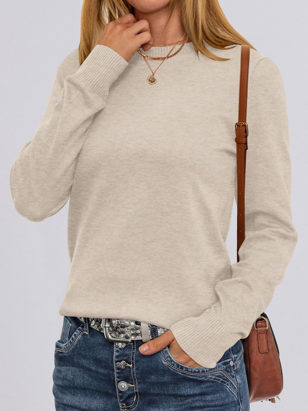Oryer Women's Long Sleeve Crewneck Classic 2025 Fall Soft Loose